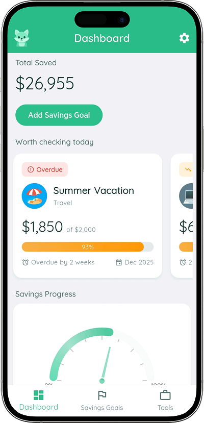 Savings Goals app