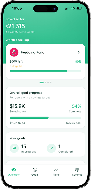 Savings goals app